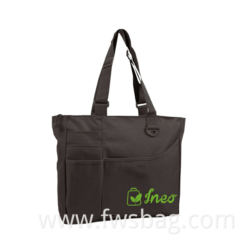 Custom Utility Conference Logo Print Zipper Tote Bag With Adjustable Handles Shopping Bag